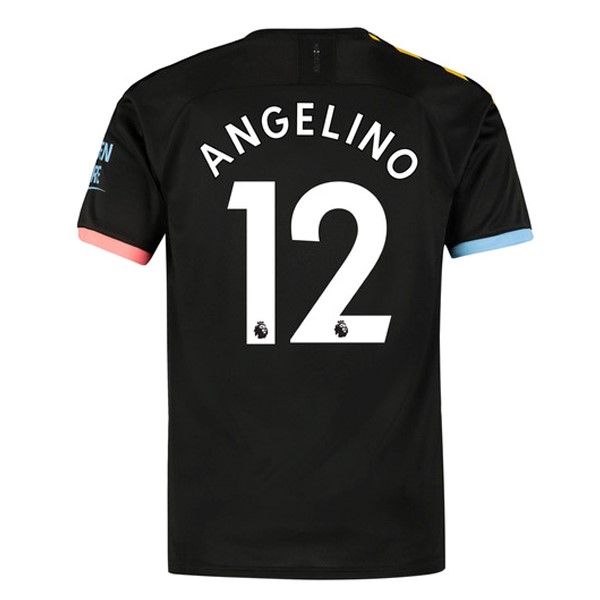 Trikot Manchester City NO.12 Angelino Auswarts 2019-20 Schwarz Fussballtrikots Günstig